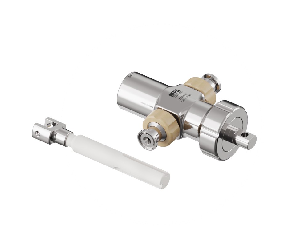 Ceramic dosing pump with double slot piston