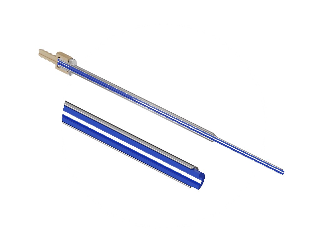 Sterile filling needle with interchangeable PTFE tubing